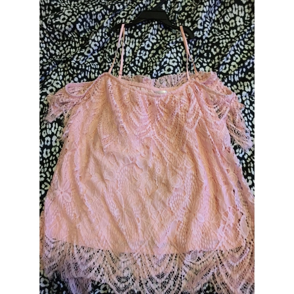 XXL Pink Lace Tank Top